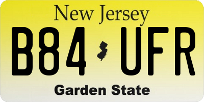 NJ license plate B84UFR