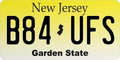NJ license plate B84UFS