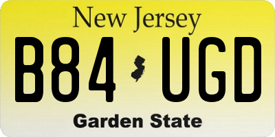 NJ license plate B84UGD
