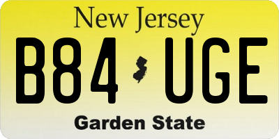 NJ license plate B84UGE