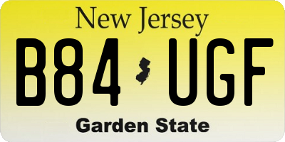 NJ license plate B84UGF