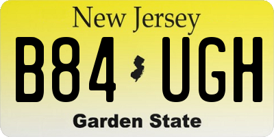 NJ license plate B84UGH