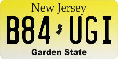 NJ license plate B84UGI