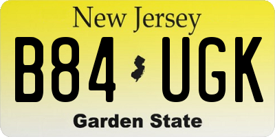 NJ license plate B84UGK