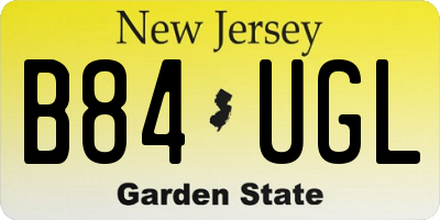 NJ license plate B84UGL