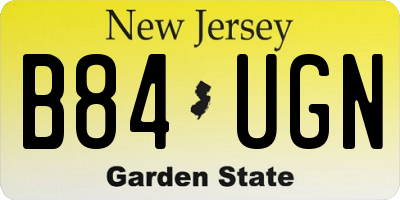 NJ license plate B84UGN