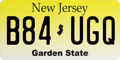 NJ license plate B84UGQ