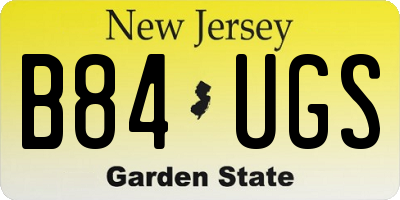 NJ license plate B84UGS