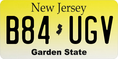 NJ license plate B84UGV