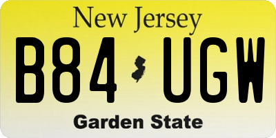 NJ license plate B84UGW