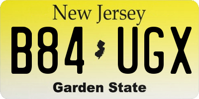 NJ license plate B84UGX