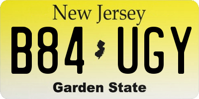 NJ license plate B84UGY