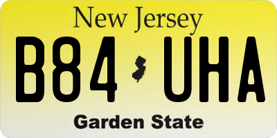 NJ license plate B84UHA