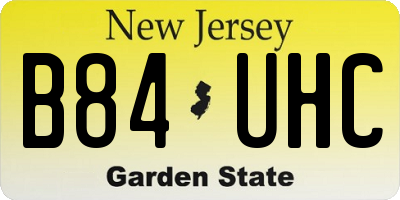 NJ license plate B84UHC
