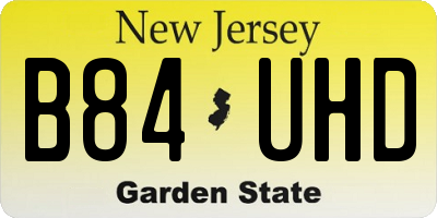 NJ license plate B84UHD