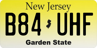 NJ license plate B84UHF