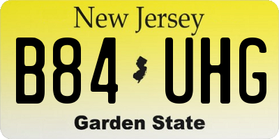 NJ license plate B84UHG