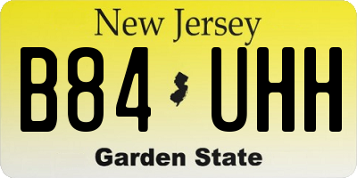 NJ license plate B84UHH
