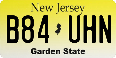 NJ license plate B84UHN