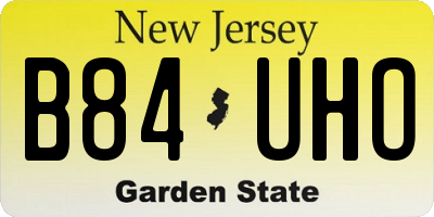 NJ license plate B84UHO
