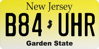 NJ license plate B84UHR