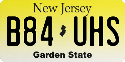 NJ license plate B84UHS