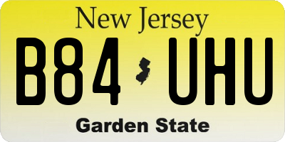 NJ license plate B84UHU