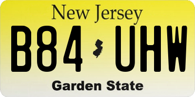 NJ license plate B84UHW