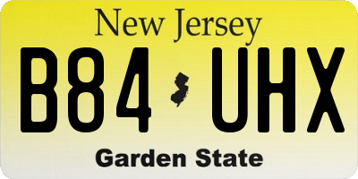 NJ license plate B84UHX