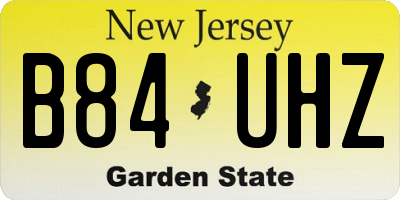 NJ license plate B84UHZ