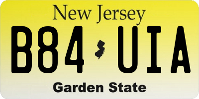 NJ license plate B84UIA