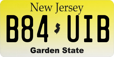 NJ license plate B84UIB