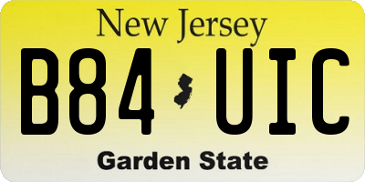 NJ license plate B84UIC