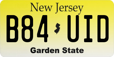 NJ license plate B84UID