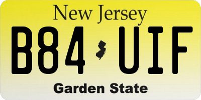 NJ license plate B84UIF