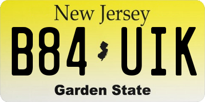 NJ license plate B84UIK