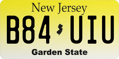NJ license plate B84UIU