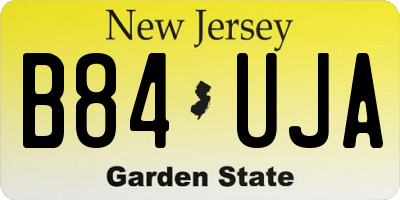 NJ license plate B84UJA