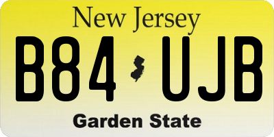 NJ license plate B84UJB