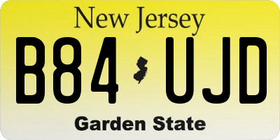 NJ license plate B84UJD