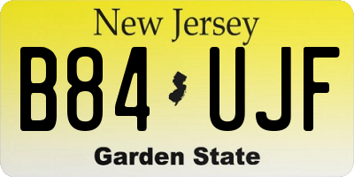 NJ license plate B84UJF