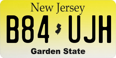 NJ license plate B84UJH