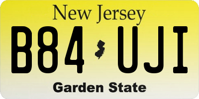 NJ license plate B84UJI