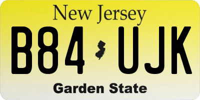 NJ license plate B84UJK