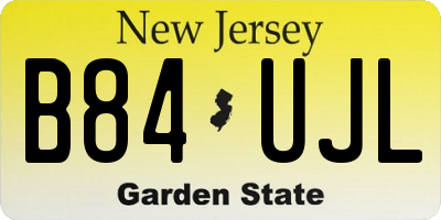 NJ license plate B84UJL