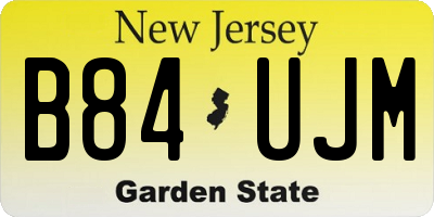 NJ license plate B84UJM