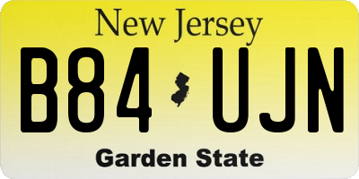 NJ license plate B84UJN