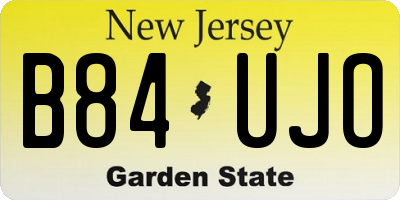 NJ license plate B84UJO