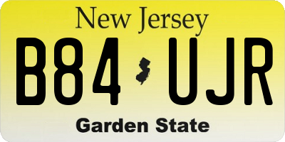 NJ license plate B84UJR