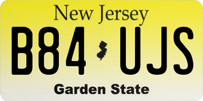 NJ license plate B84UJS